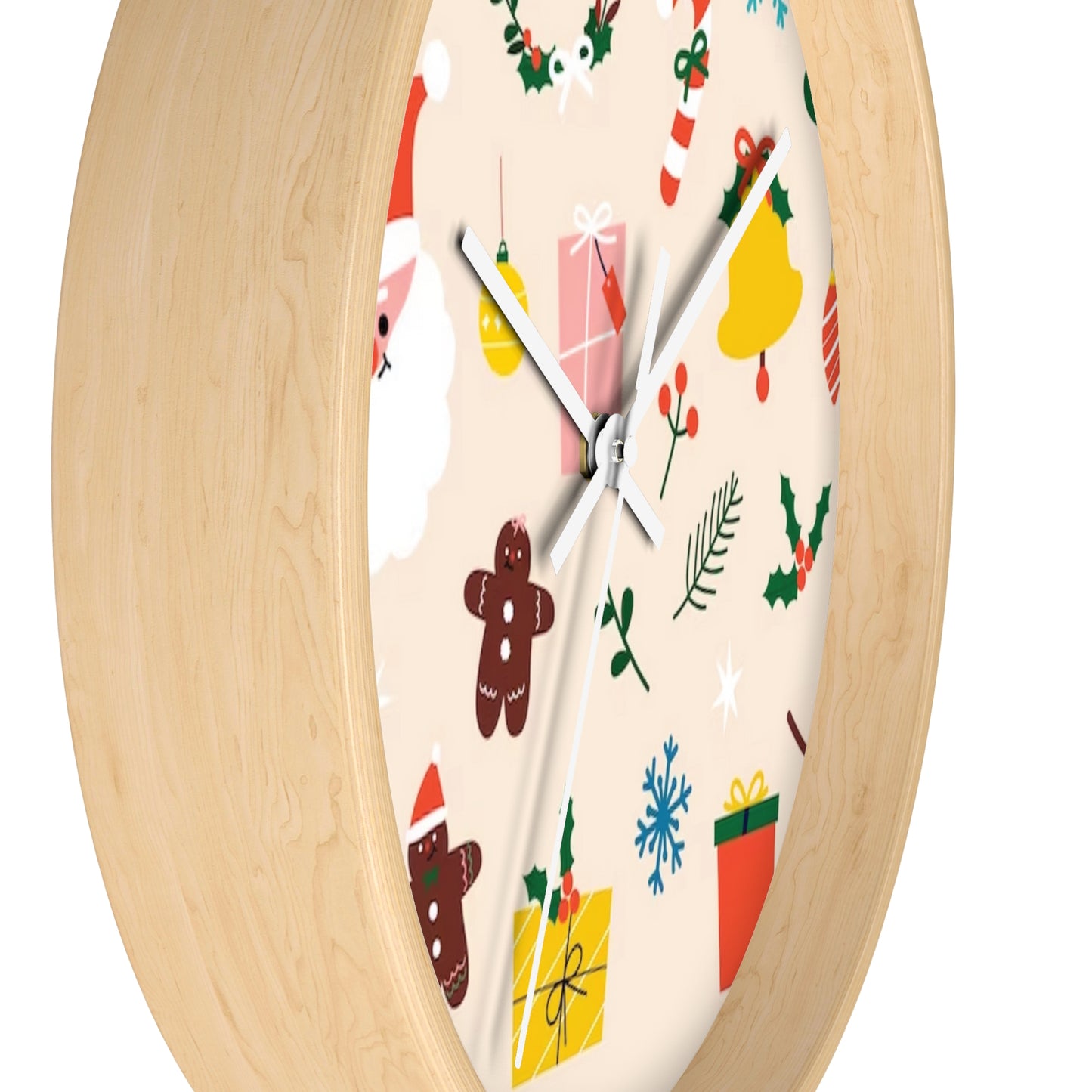 Beige Christmas Wall Clock