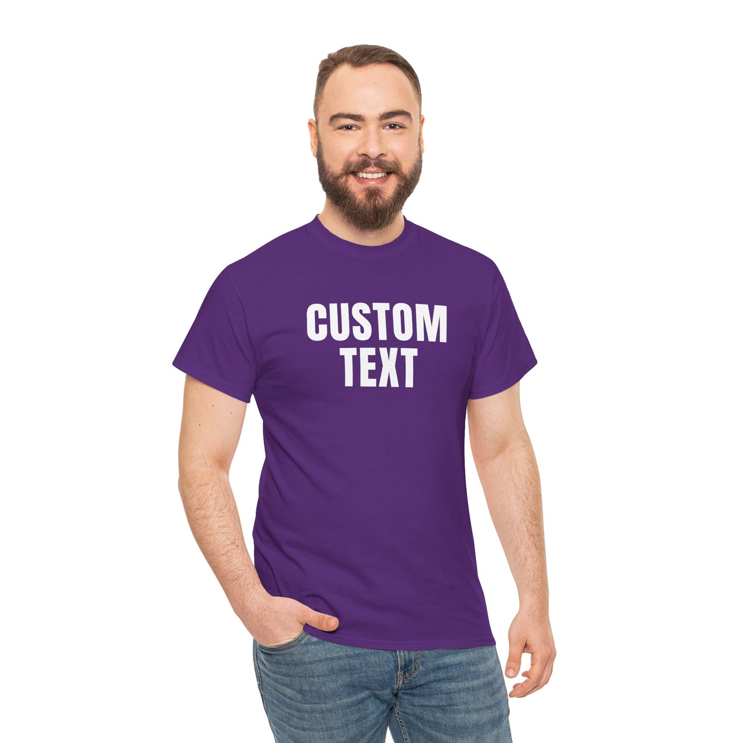 Custom Text T-Shirt – Personalized White Lettering Tee for Men & Women