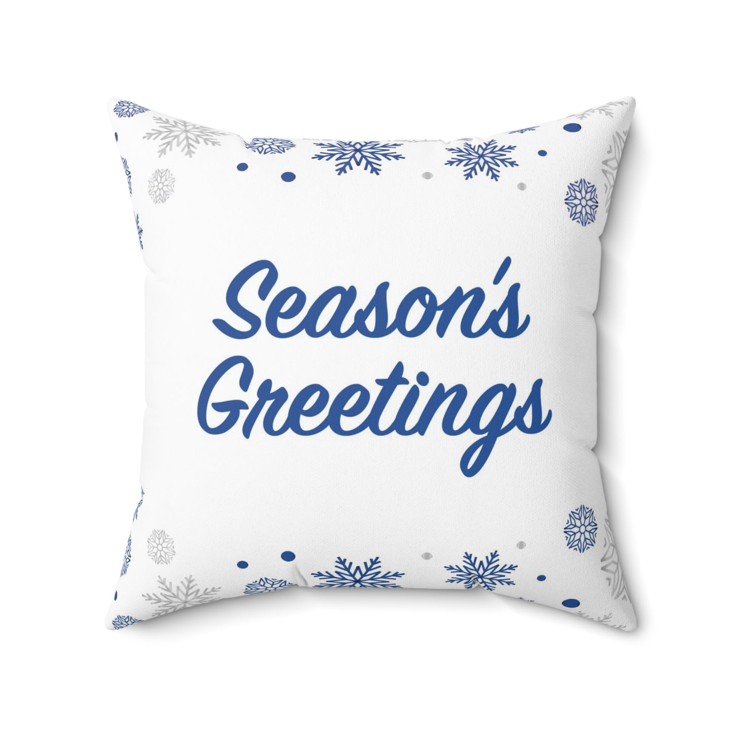 Season's Greetings Spun Polyester Square Pillow