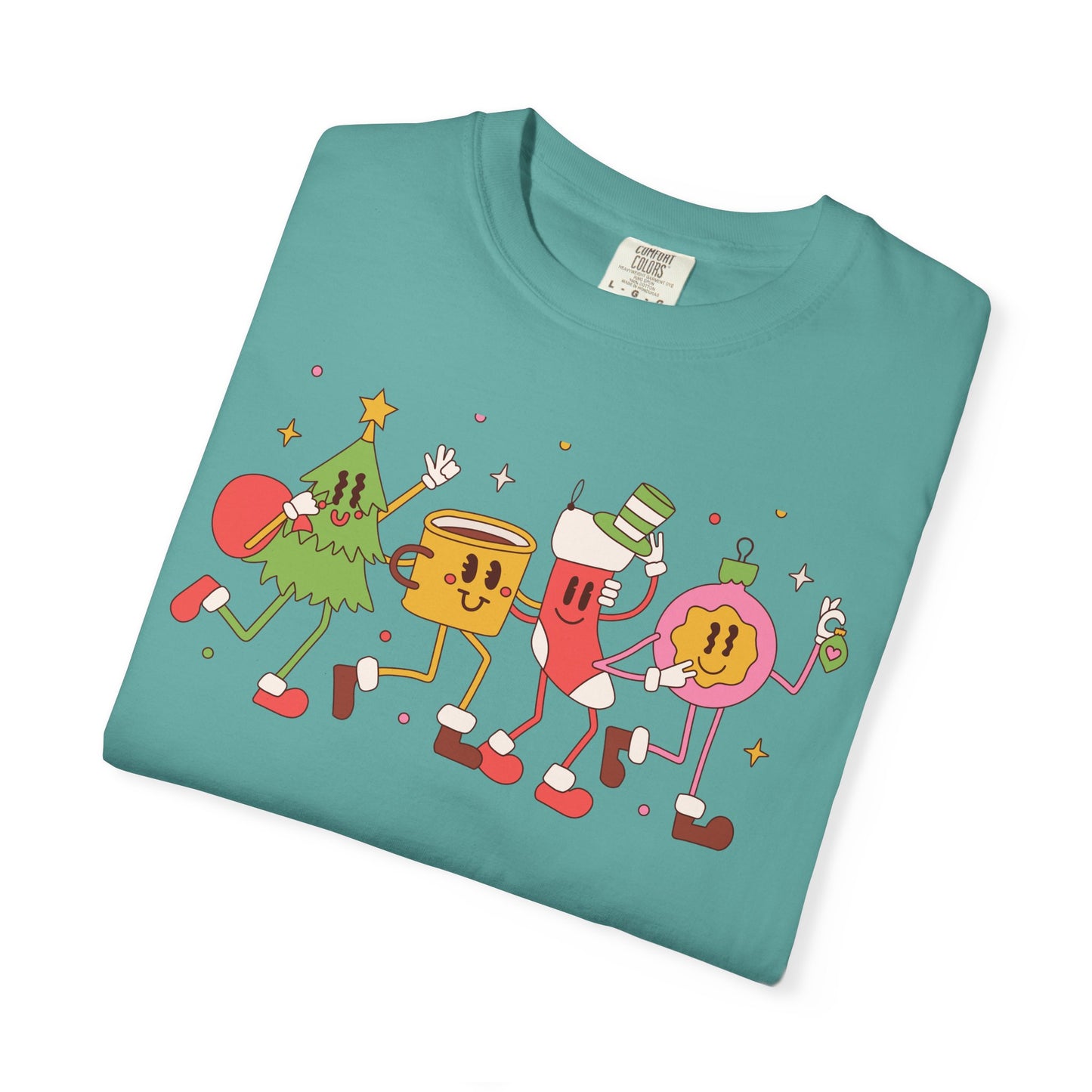 Cute Christmas Party Characters T-Shirt – Fun Holiday Graphic Tee for Adults & Teens