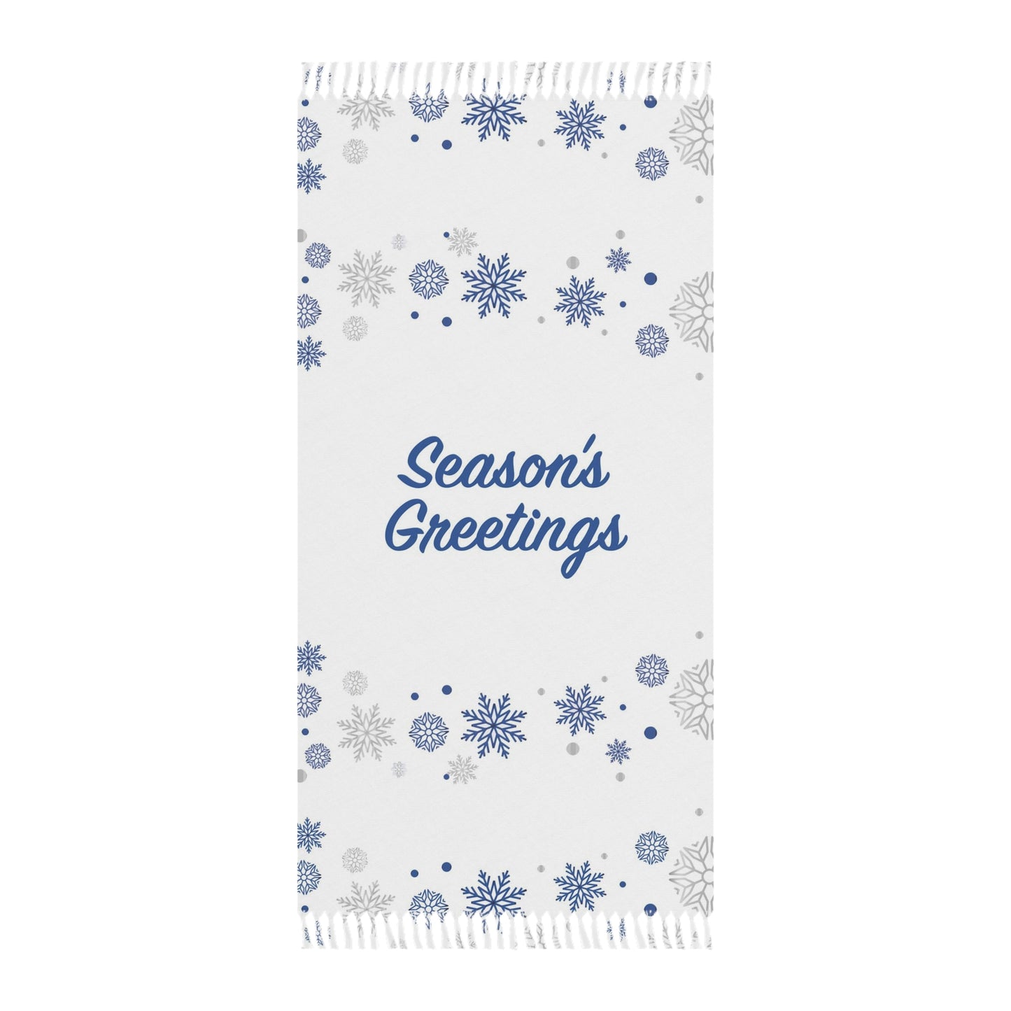Holiday Boho Beach Cloth, Season's Greetings, White