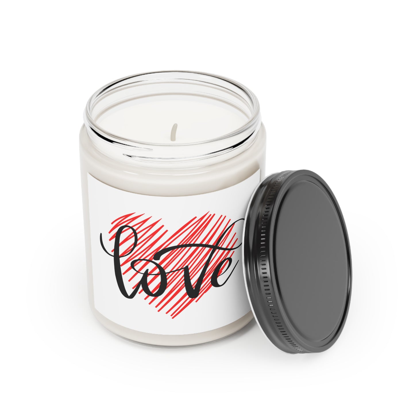 Love with Heart in Red Printed Scanted Candles for Valentines Day