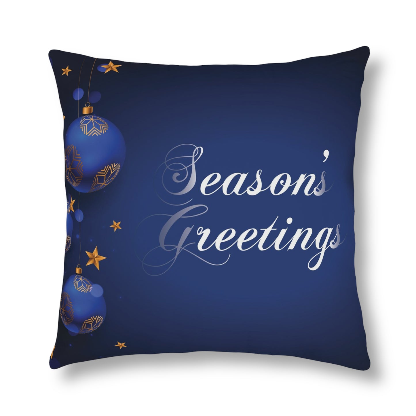 Season's Greetings Waterproof Pillows, Blue