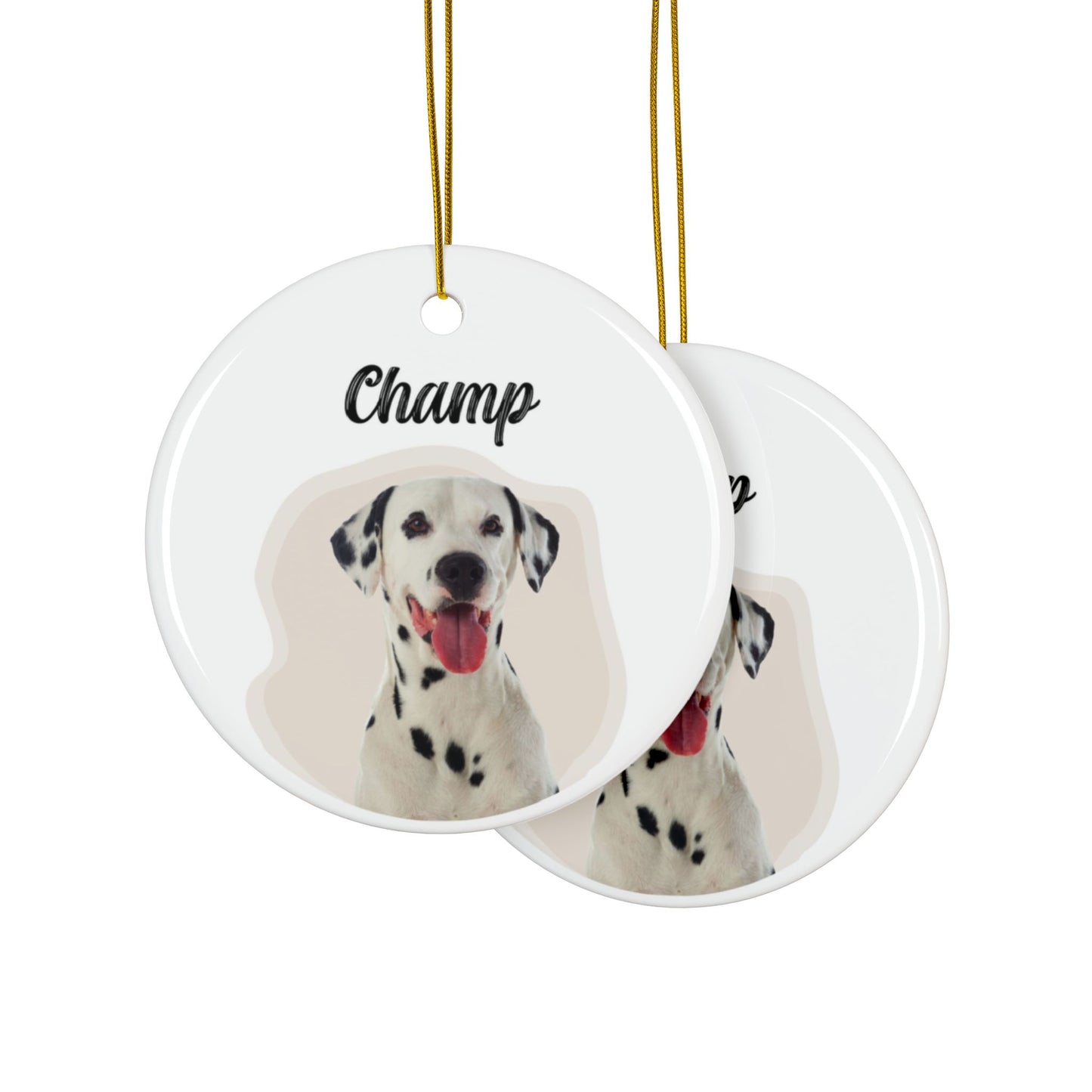 Ceramic Ornaments, Custom Dog Image and Name, Decorative Holiday Gift, Personalized Christmas Tree Decoration, Pet Lover Ornament,