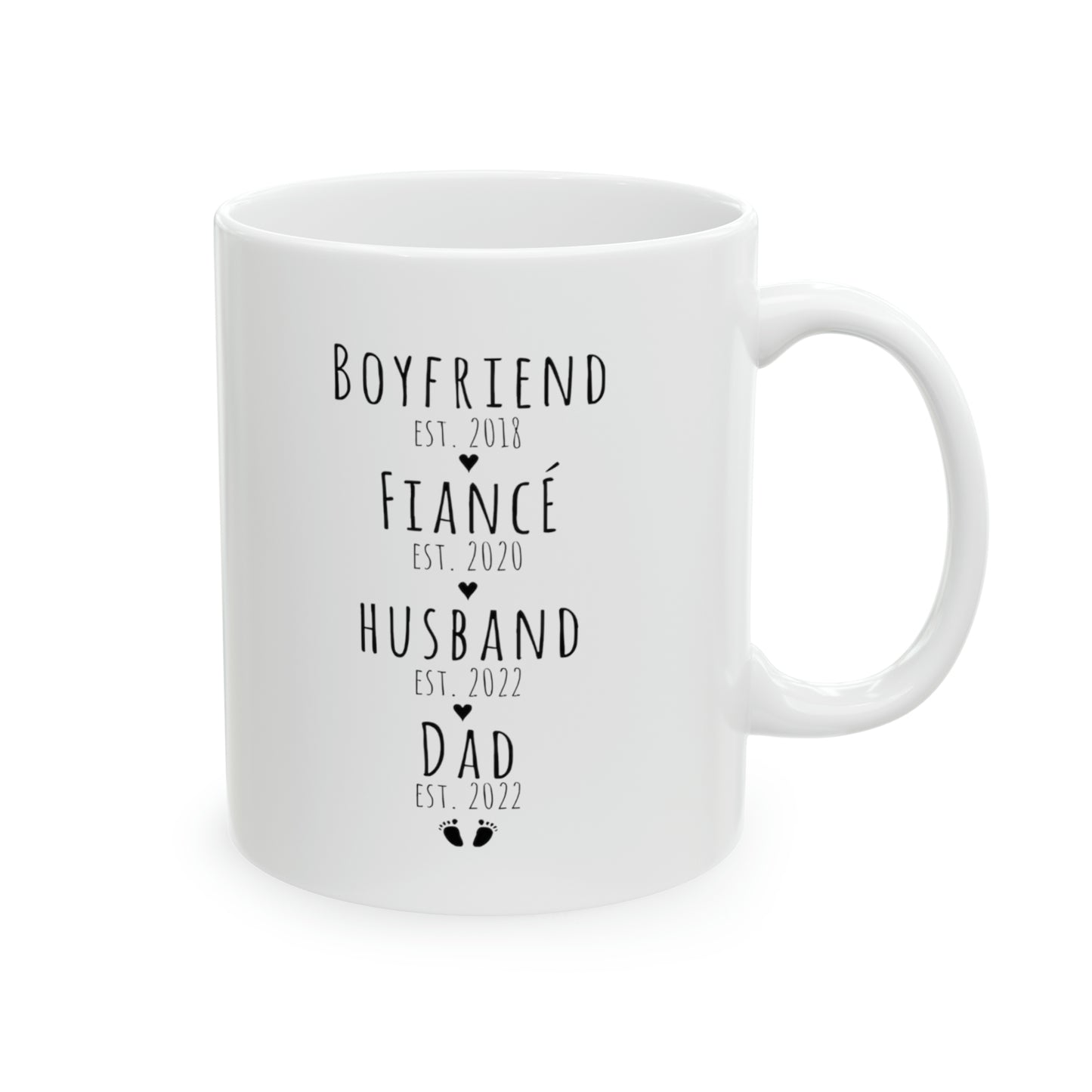 Boyfriend, Husband, Fiance, Dad EST Custom Mug, Father's Day Gift