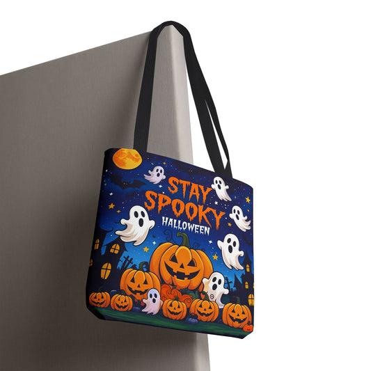 Charming Halloween Canvas Tote – Cute & Creepy Bag for Carrying Treats, Books, or Spooky Essentials All October Long