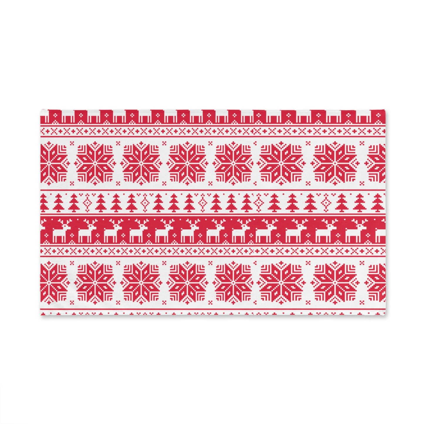 Soft Christmas Hand Towel – Polyester Front & Cotton Back, 16"x28"