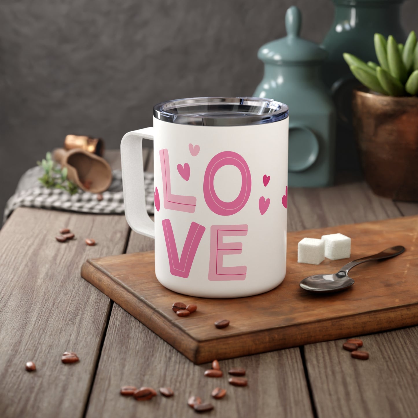 10oz Stainless Steel Travel Mug with Pinky Promise & Heart Design, Sentimental Gift for Couples or Valentine’s Day