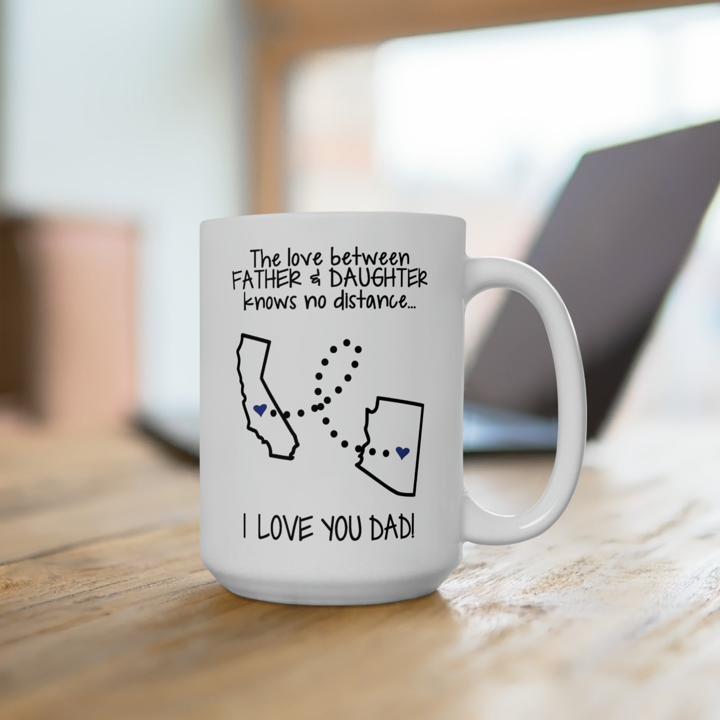 I Love You Dad Printed Custom Birthday Mug, Father's Day Mug