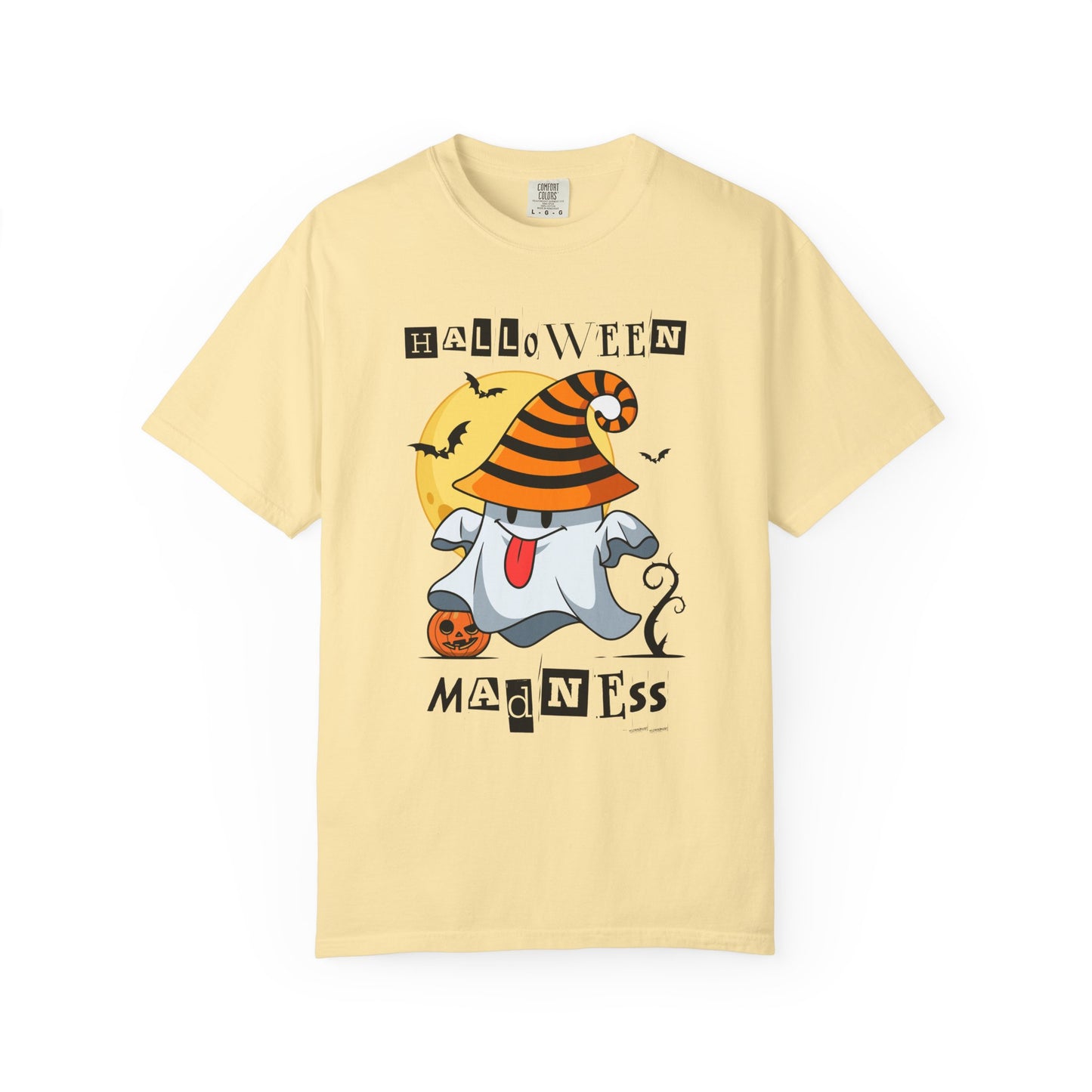 Halloween Madness Tee – Ghostly Grins Under Witchy Skies!