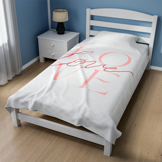 Love Printed Velveteen Plush Blanket for Valentine