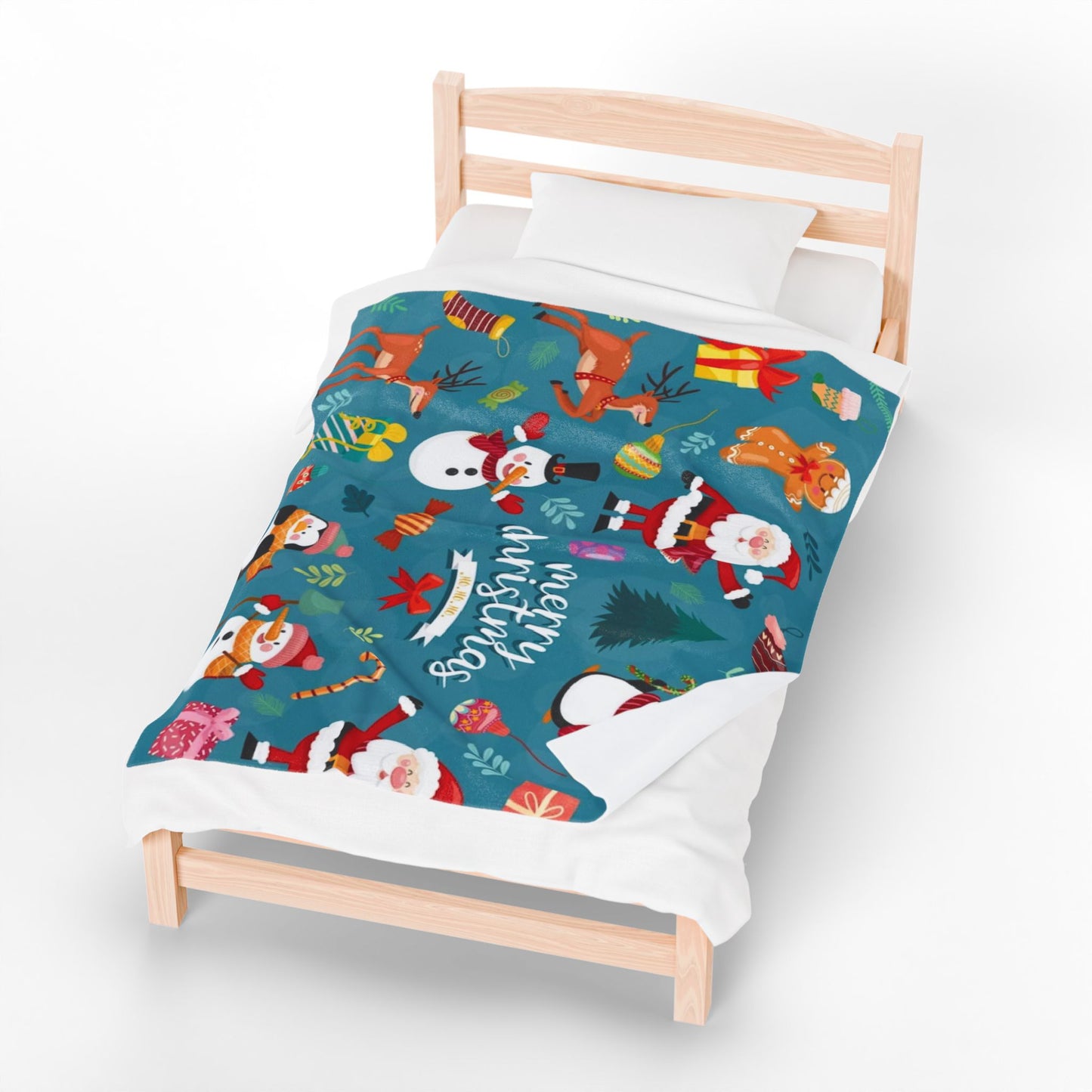 Christmas Velveteen Plush Throw Blanket – Soft & Cozy Winter Home Décor