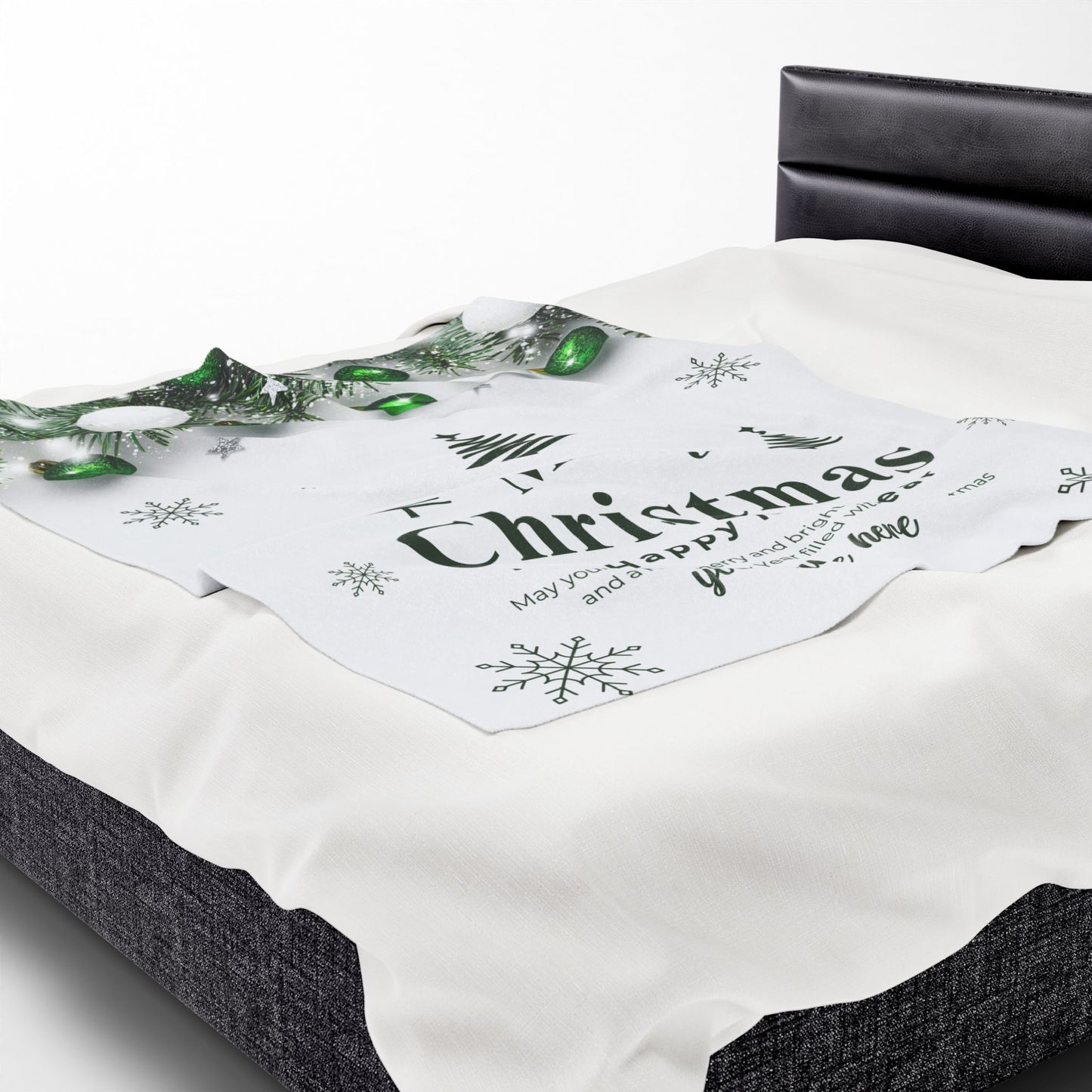 Green Ornament Christmas Blanket – Personalized Holiday Throw for a Merry & Bright Season