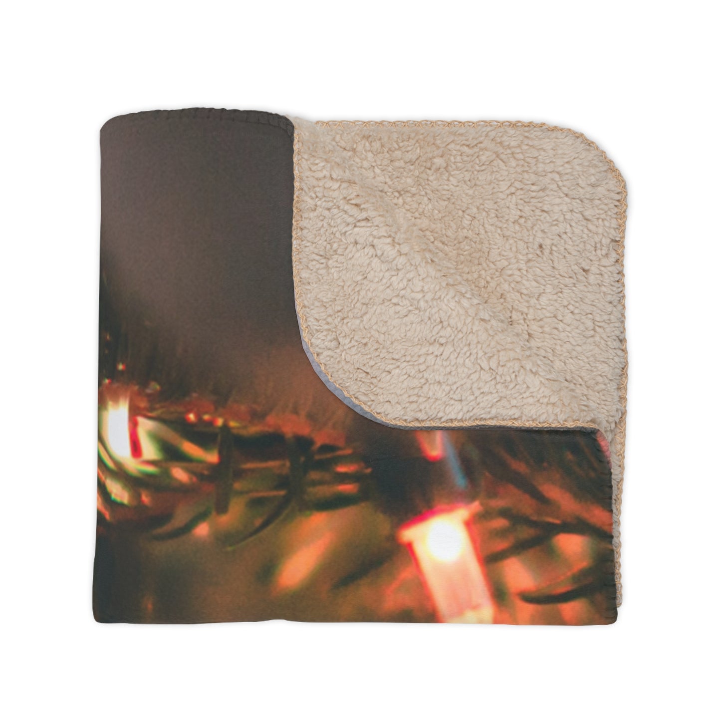 Merry Christmas with Ornaments Printed Sherpa Blanket