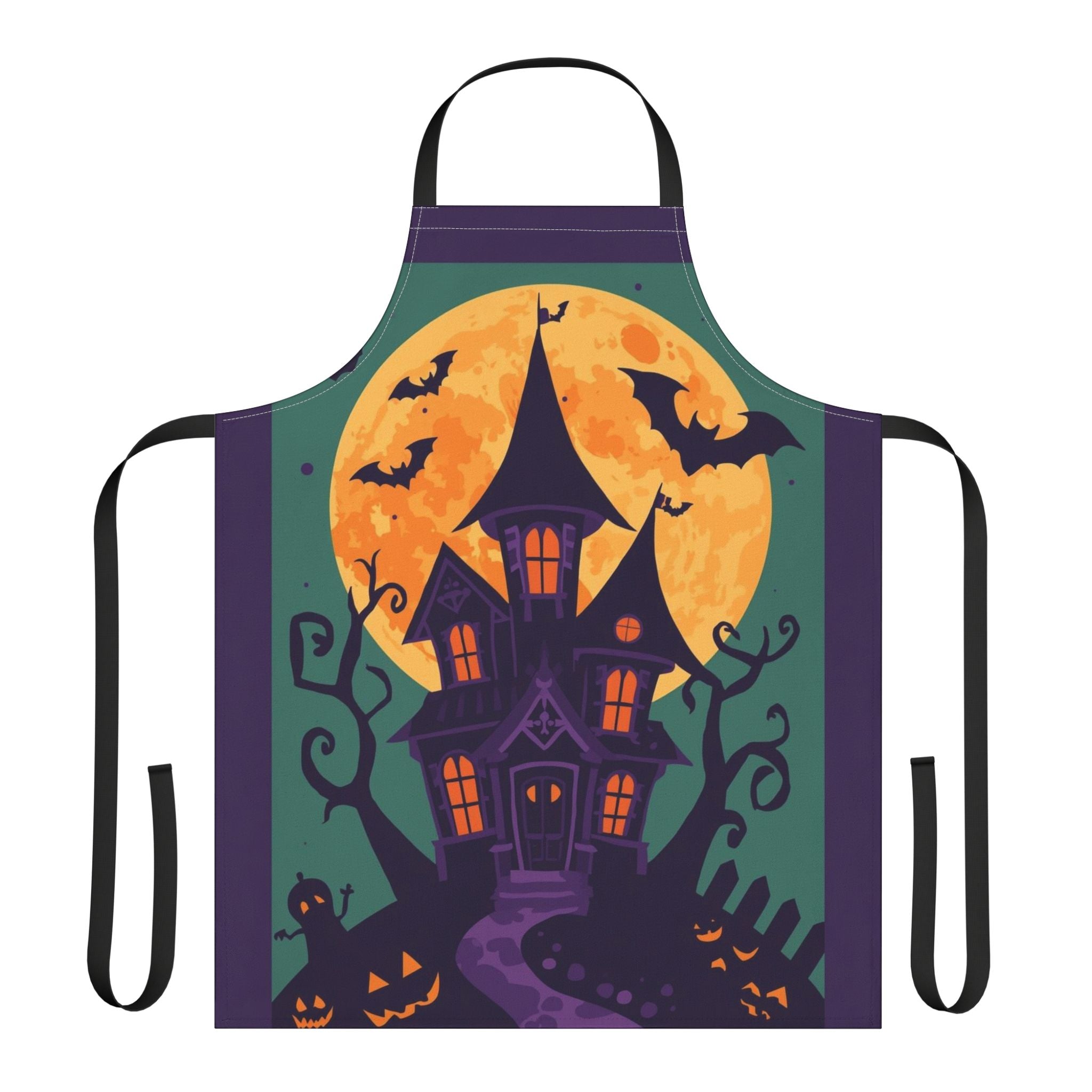 Halloween Apron – Haunted Mansion Festive Apron for Spooky Cooking, Baking, and Parties