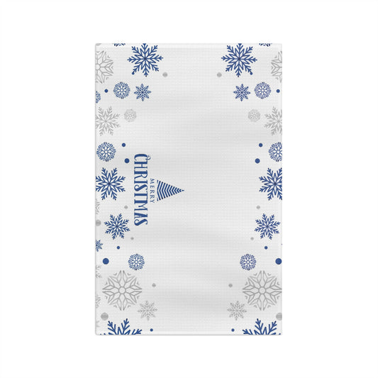 Merry Christmas Printed Soft Tea Towel, White