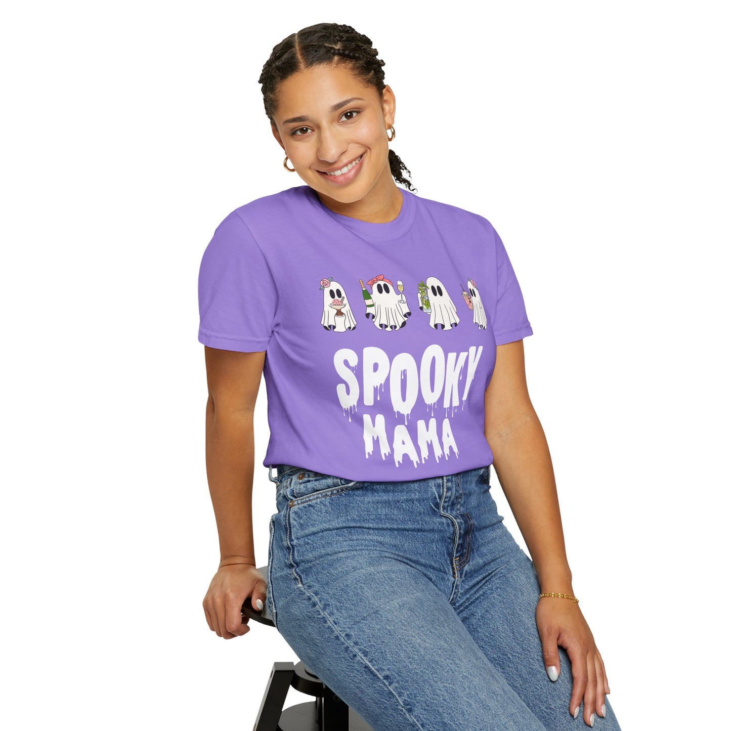 Halloween Spooky Mama Garment-Dyed T-shirt