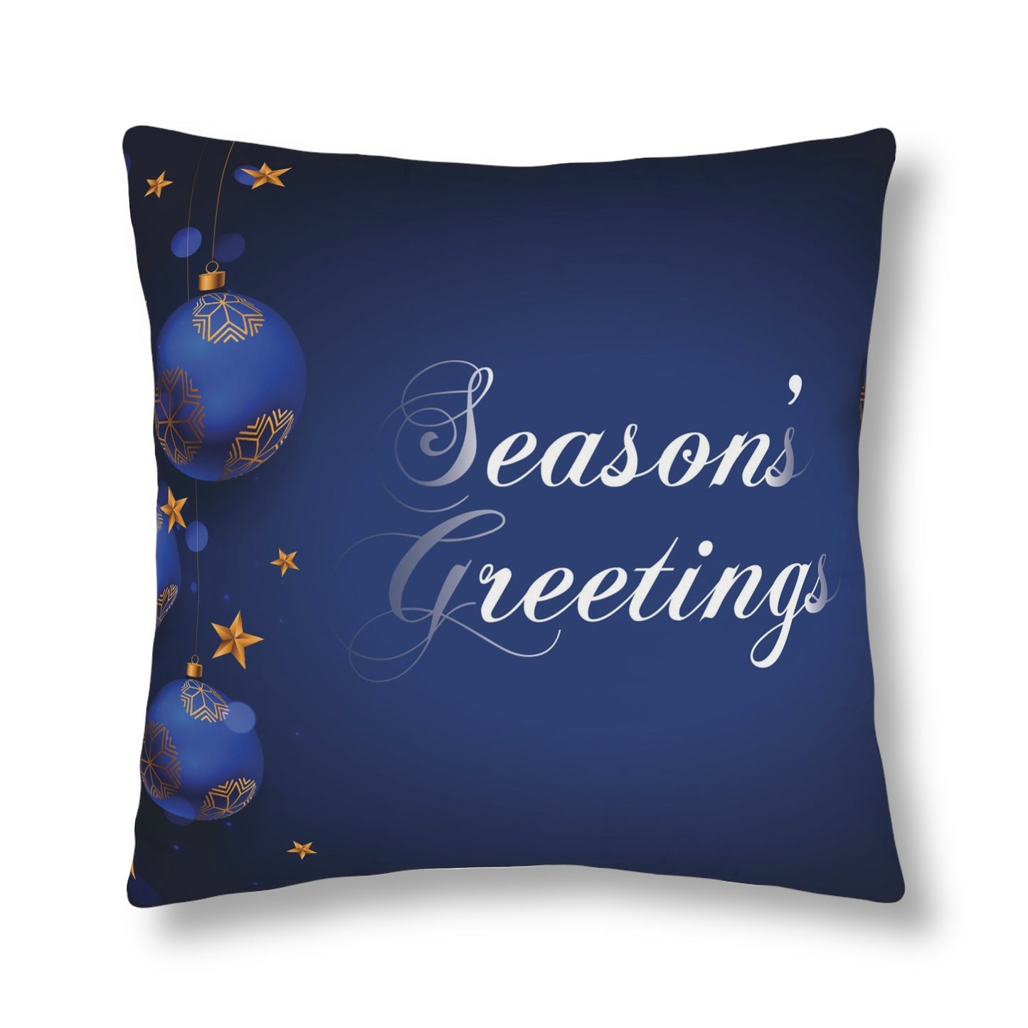 Season's Greetings Waterproof Pillows, Blue