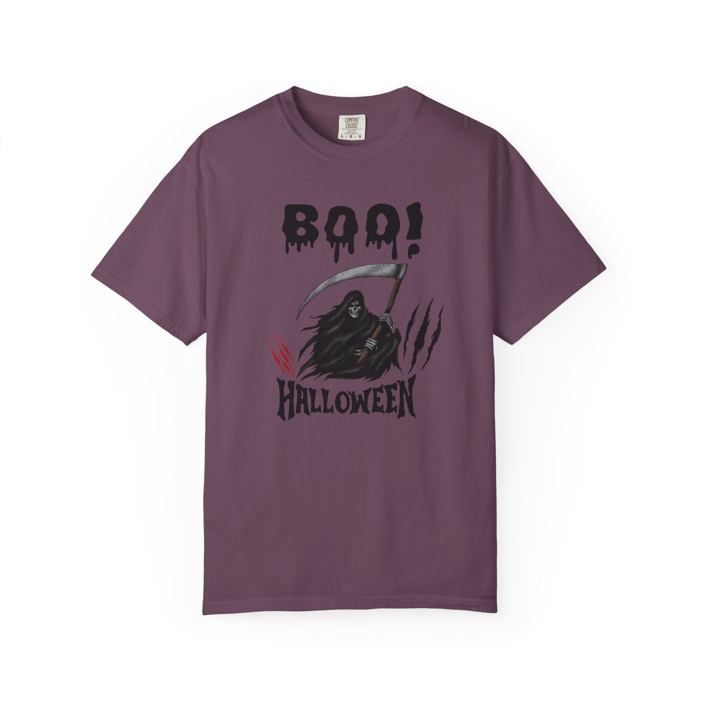 Grim Reaper Halloween Tee – Scary Gothic Horror Shirt with Claw Marks