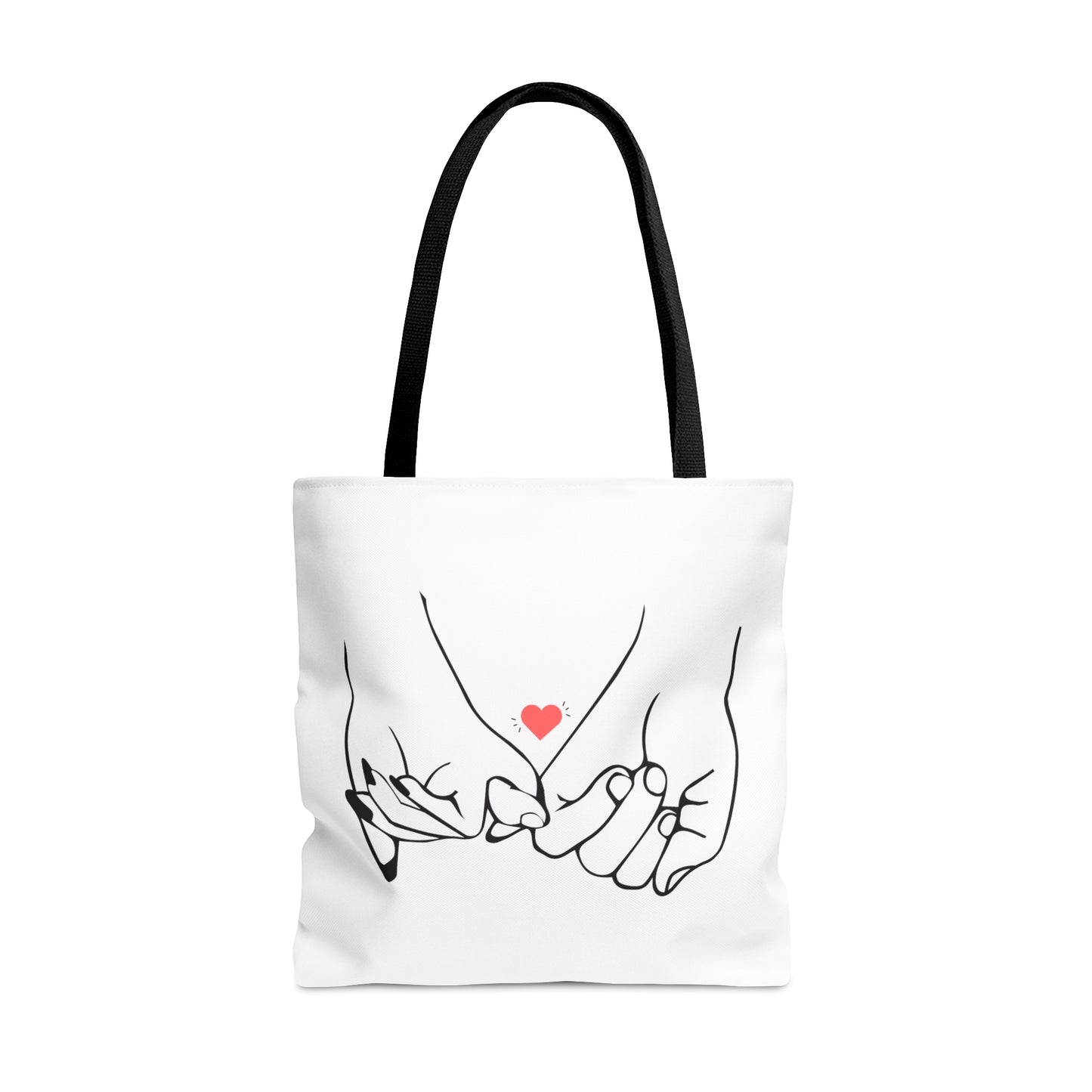 Love You with Hands Printed Tote Bag, Reusable Tote Bag for Valentine's Day