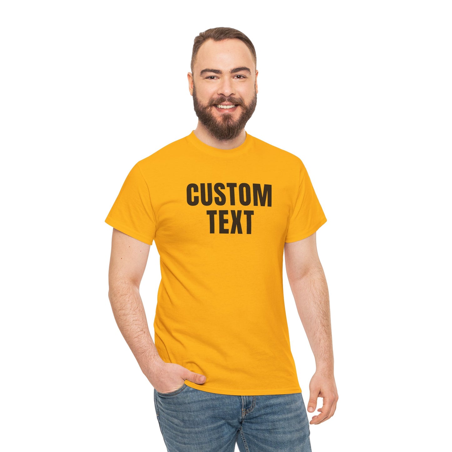 Custom Text T-Shirt – Personalized White Lettering Tee for Men & Women