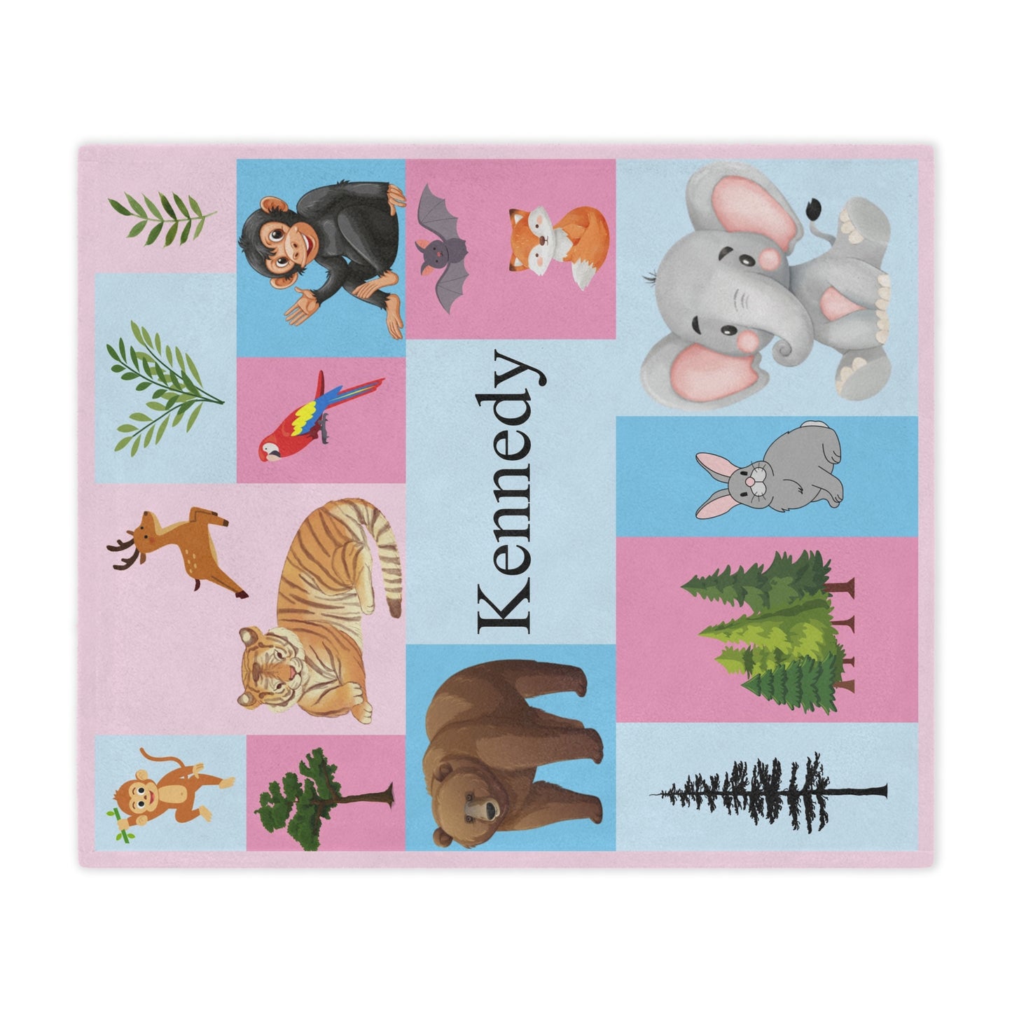 Personalized Minky Blanket – Soft Custom Throw with Name for Babies & Animal Lovers | Cozy Keepsake & Baby Shower Gift
