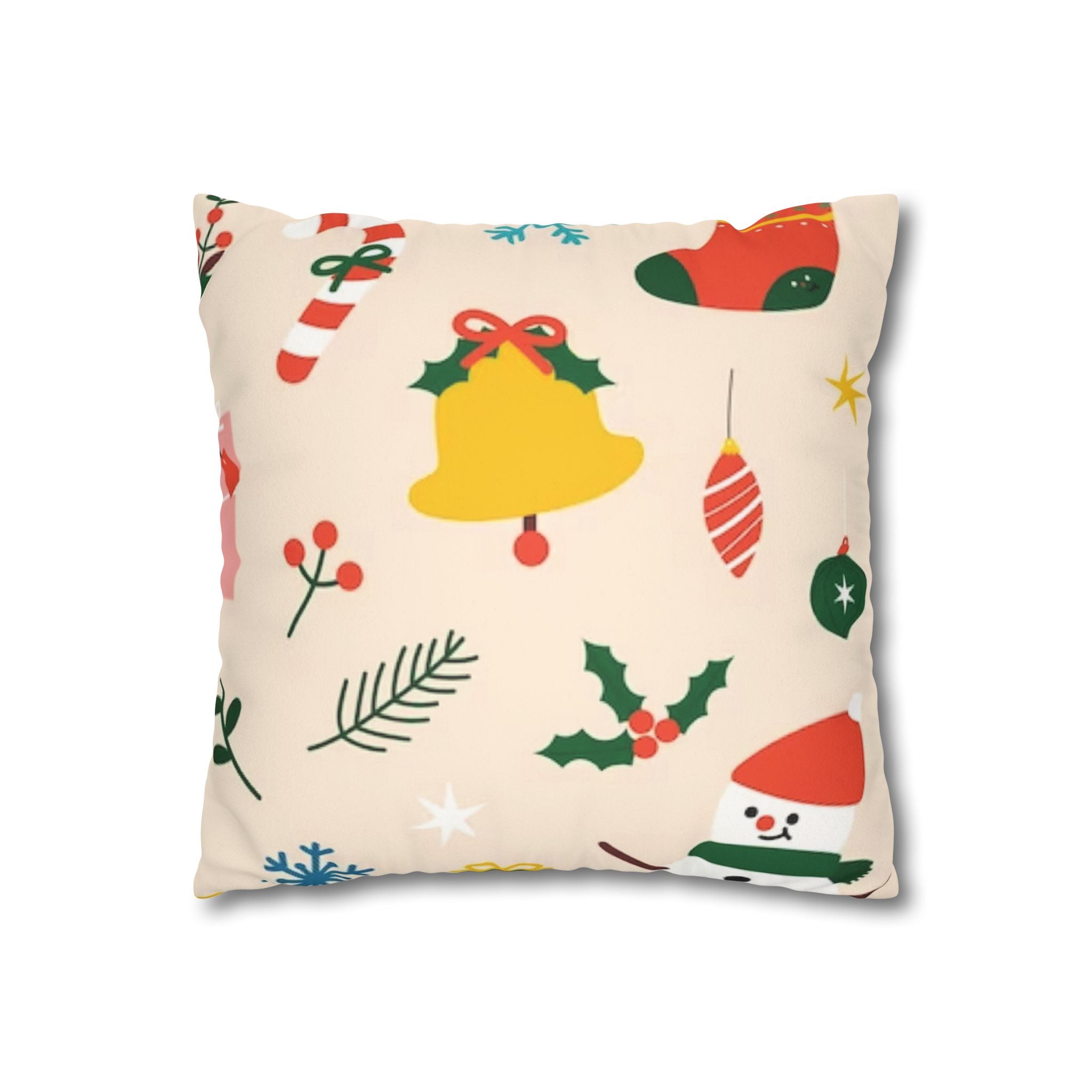 Christmas Faux Suede Decorative Pillow Cover – Square, Multiple Sizes