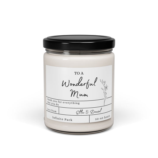 Wonderful Mum 9oz Scented Soy Candle – Gift from Kids