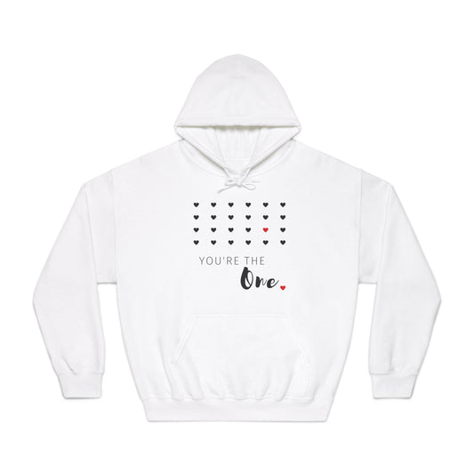 You are the one, Valentine Unisex DryBlend® Hooded Sweatshirt, Valentine Gift