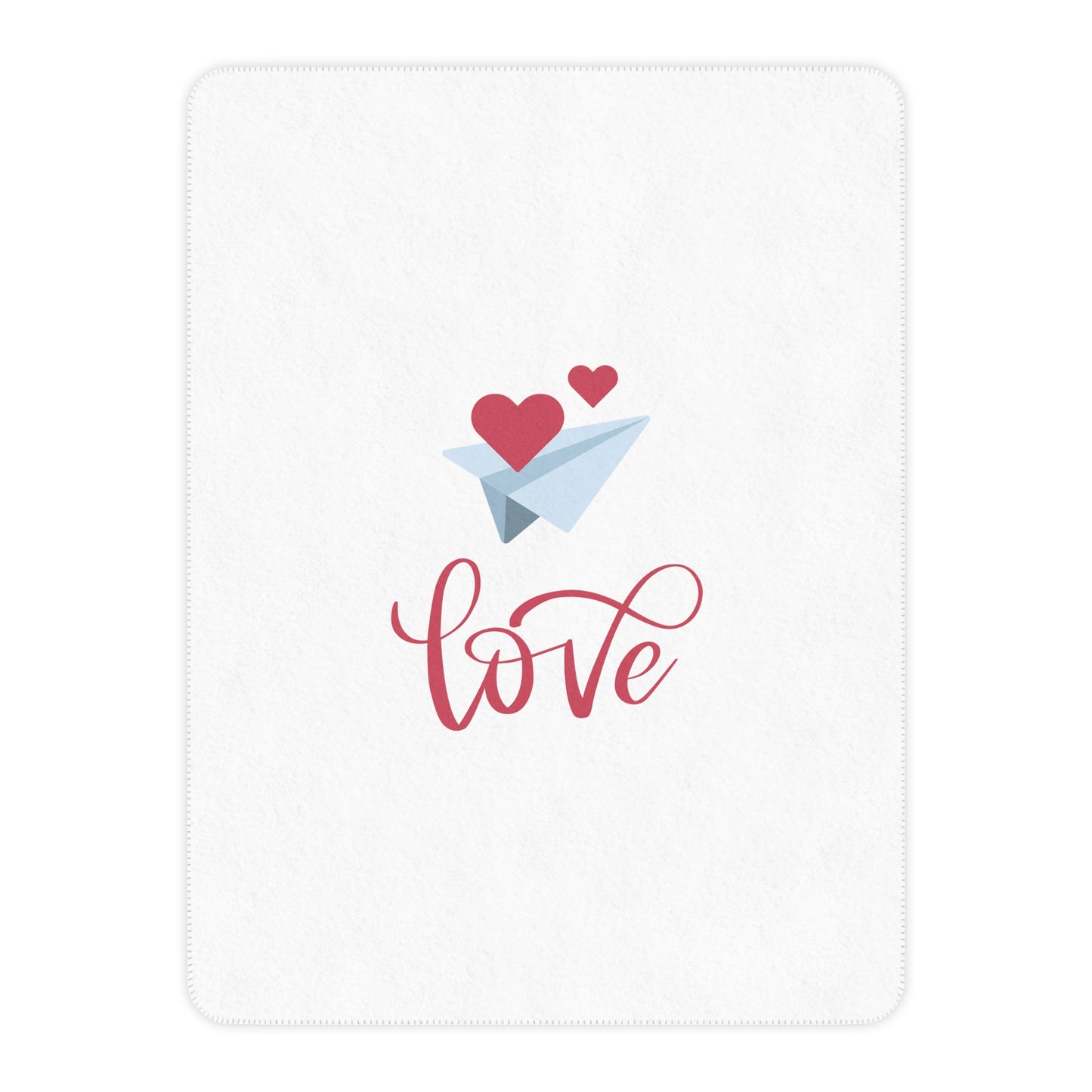 Love with Flying Hearts Sherpa Blanket for Valentine