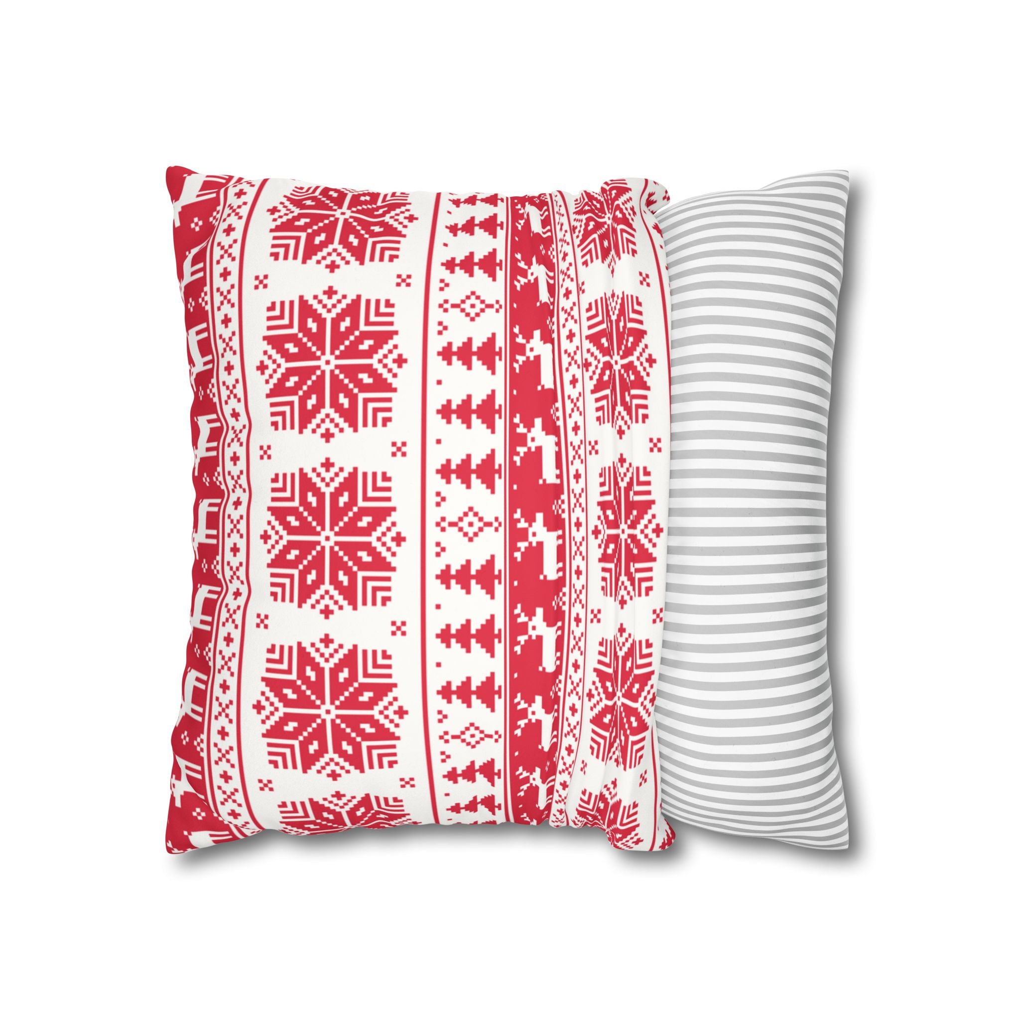 Christmas Faux Suede Square Pillow Case – Festive Decorative Cushion Cover