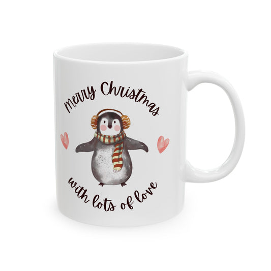Merry Christmas with Lots of Love Printed Ceramic Mug, (11, 15oz))