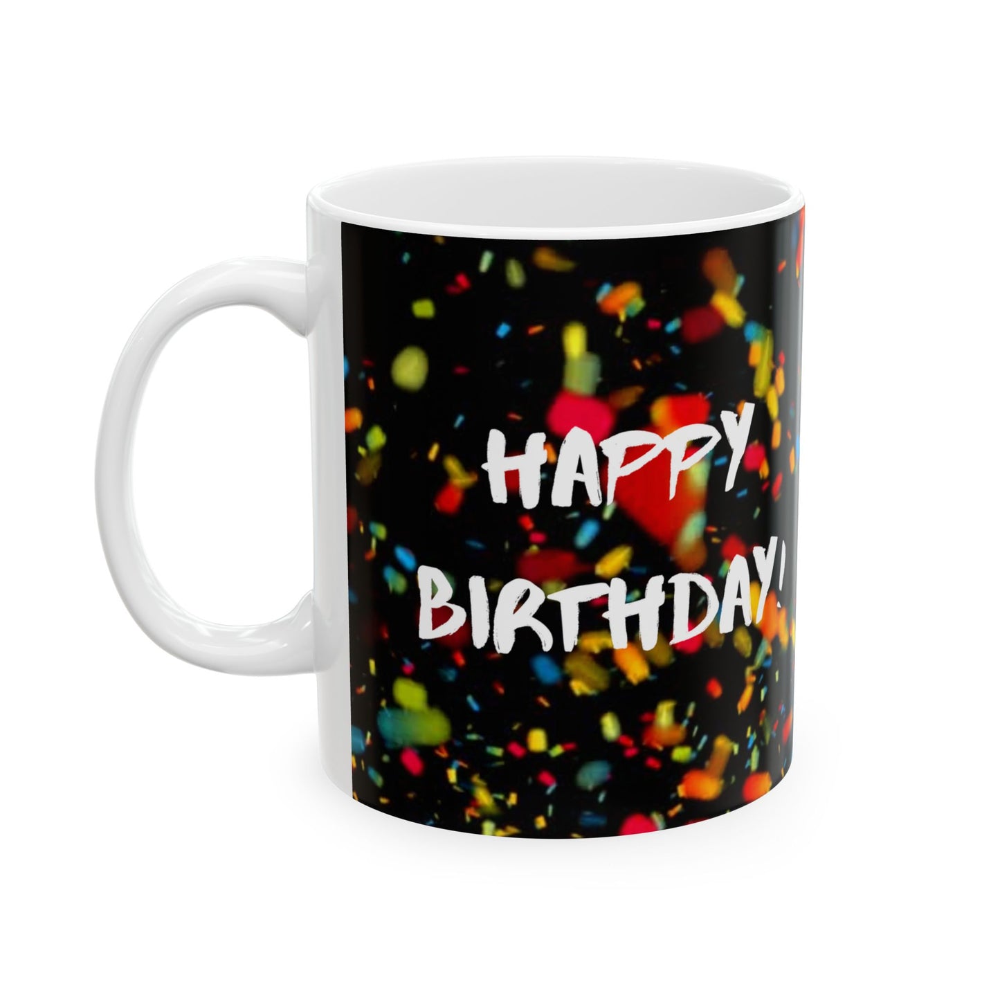 Happy Birthday Ceramic Mug, Birthday Gift, Black