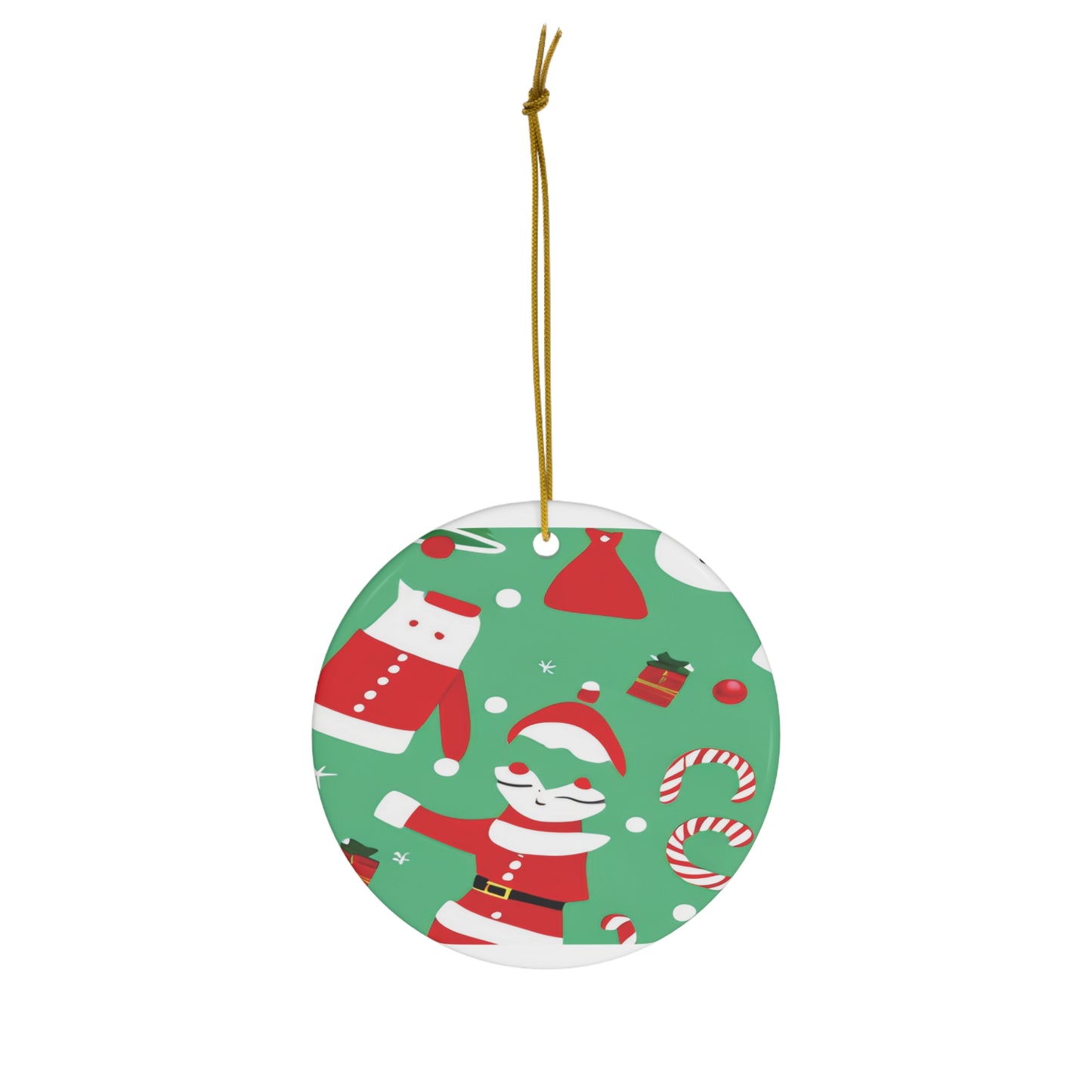 Christmas Ceramic Ornament – Heart, Star, Snowflake, or Round Shape