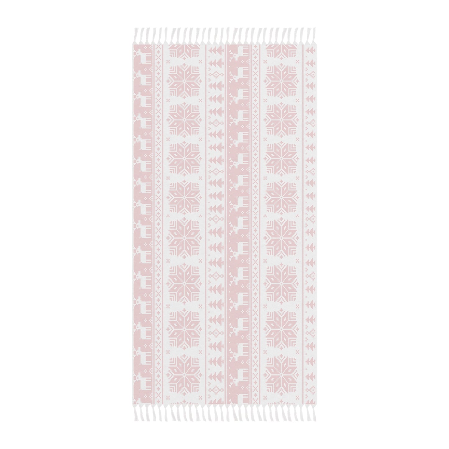 Large Boho Beach Cloth – 100% Polyester, 38"x81" with Knotted Tassels