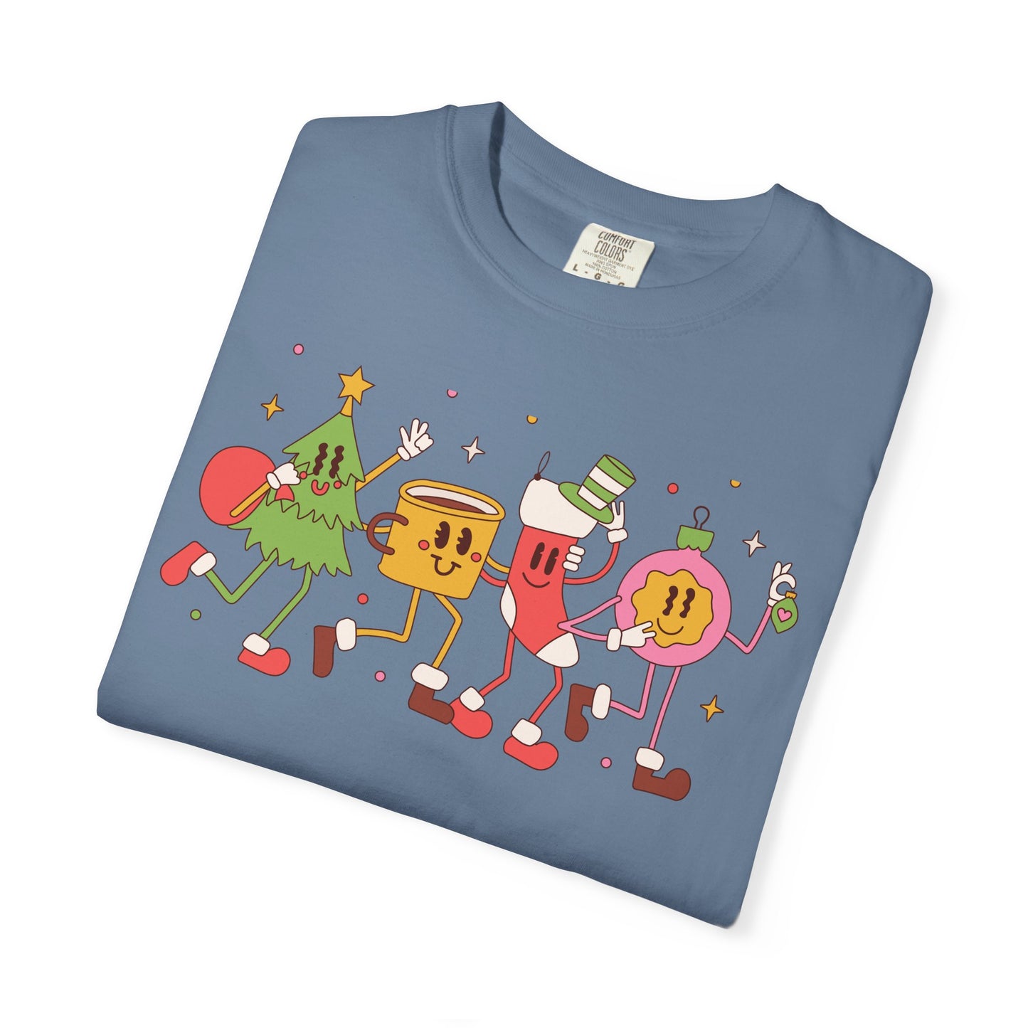 Cute Christmas Party Characters T-Shirt – Fun Holiday Graphic Tee for Adults & Teens