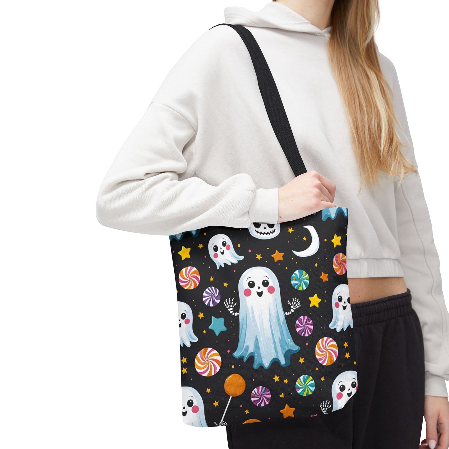 Halloween Canvas Tote Bag, Reusable and Stylish Bag for Trick-or-Treat Adventures, Halloween Parties, and Daily Use