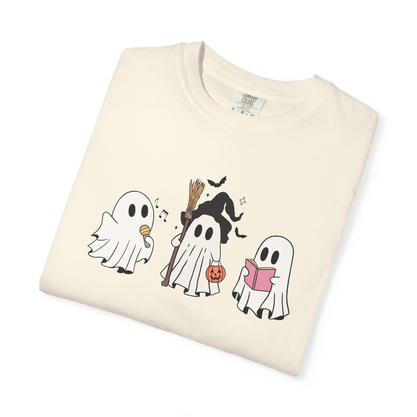 Cute Ghost Friends Halloween T-Shirt – Fun Cartoon Graphic Tee for Spooky Season