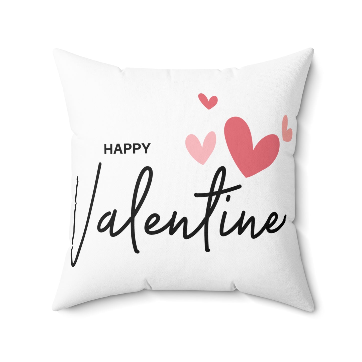 Happy Valentine with Flying Hearts Printed Squre Pillow