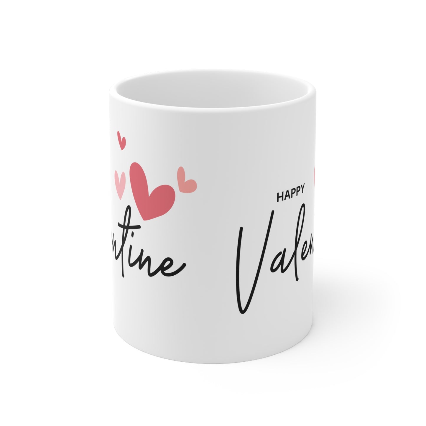 Happy Valentine with Heart Printed Valentine Ceramic Mug, 11oz