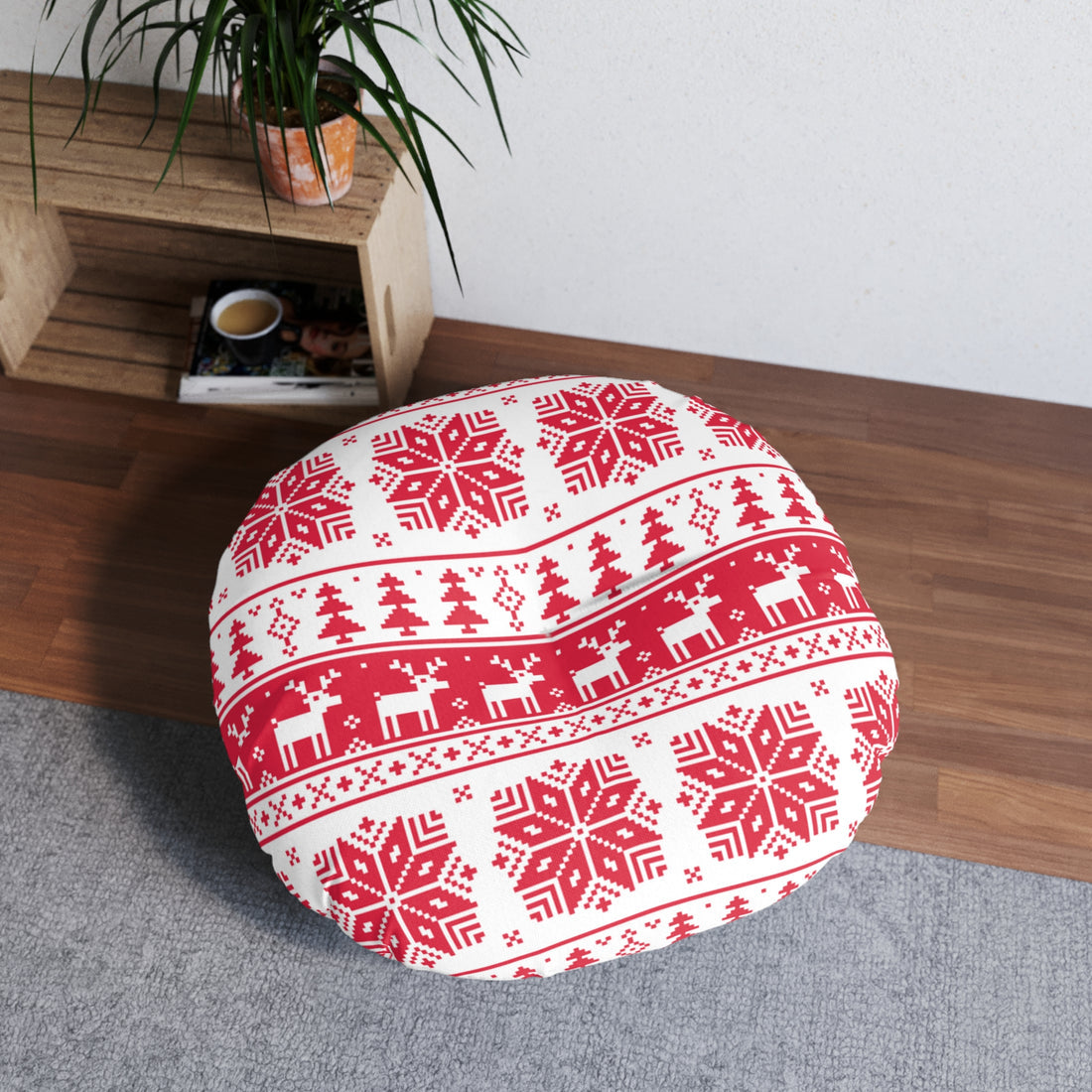 Christmas Tufted Floor Pillow, Multiple Designs