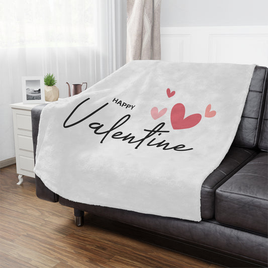 Happy Valentine with Flying Hearts Minky Blanket for Valentine