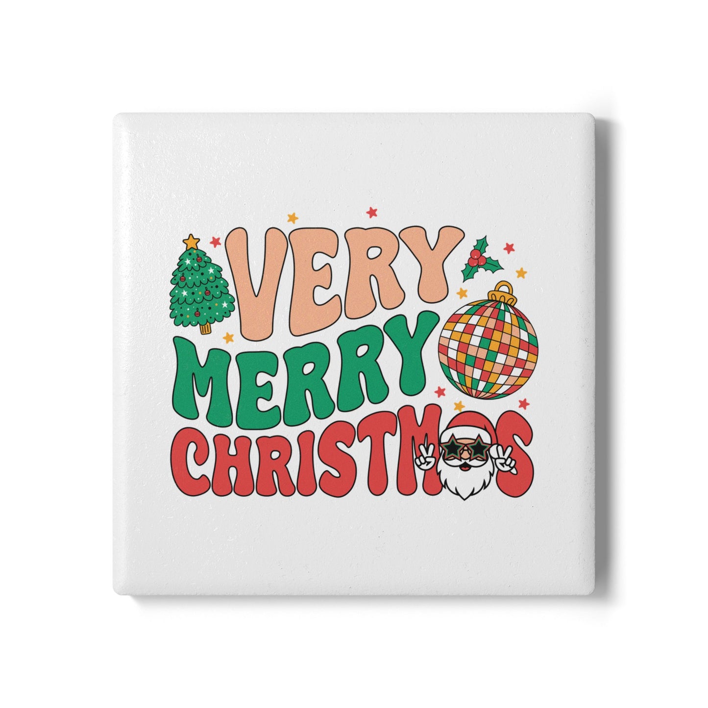 Very Merry Christmas Coaster – Festive Holiday Drink Accessory