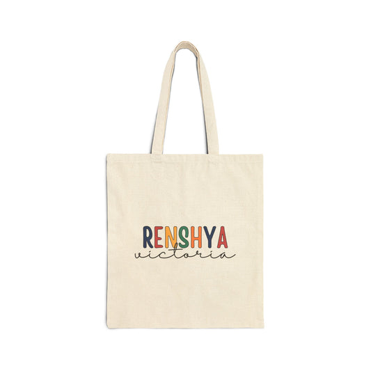 Personalized Cotton Canvas Tote Bag – custom name Design in Fun Typography