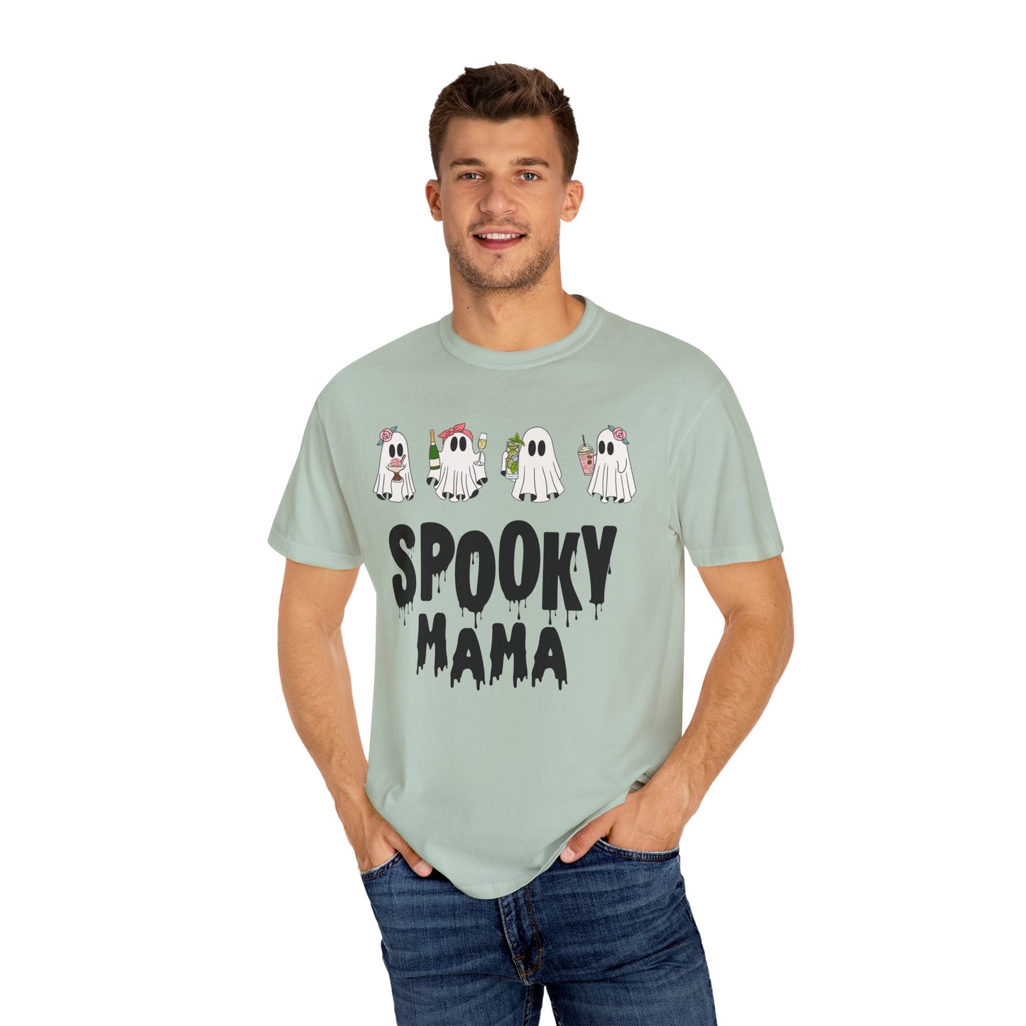 Halloween Spooky Mama Garment-Dyed T-shirt