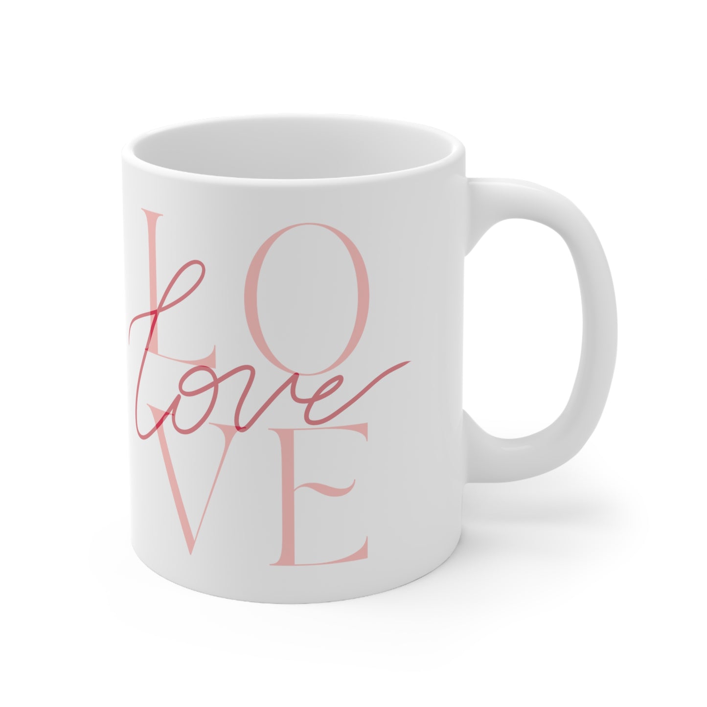 Heart with I Love You Printed Ceramic Valentine Mug, 11oz