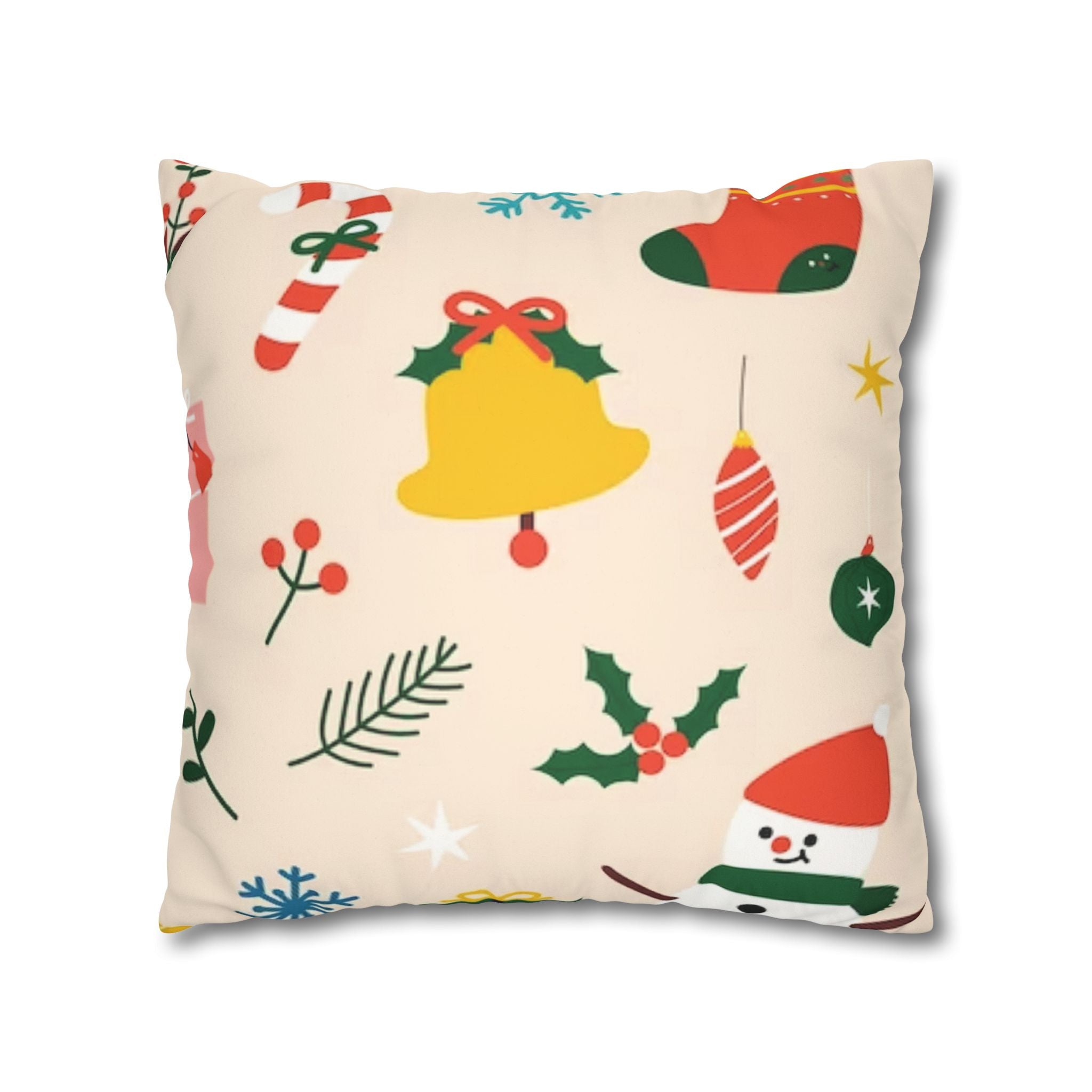 Christmas Faux Suede Decorative Pillow Cover – Square, Multiple Sizes