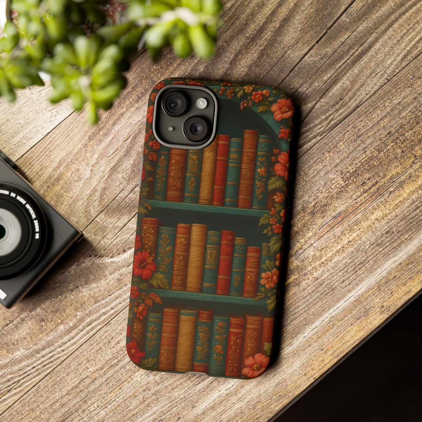 Phone Case - Bookshelf Vintage Book Lover's iPhone & Samsung Cover