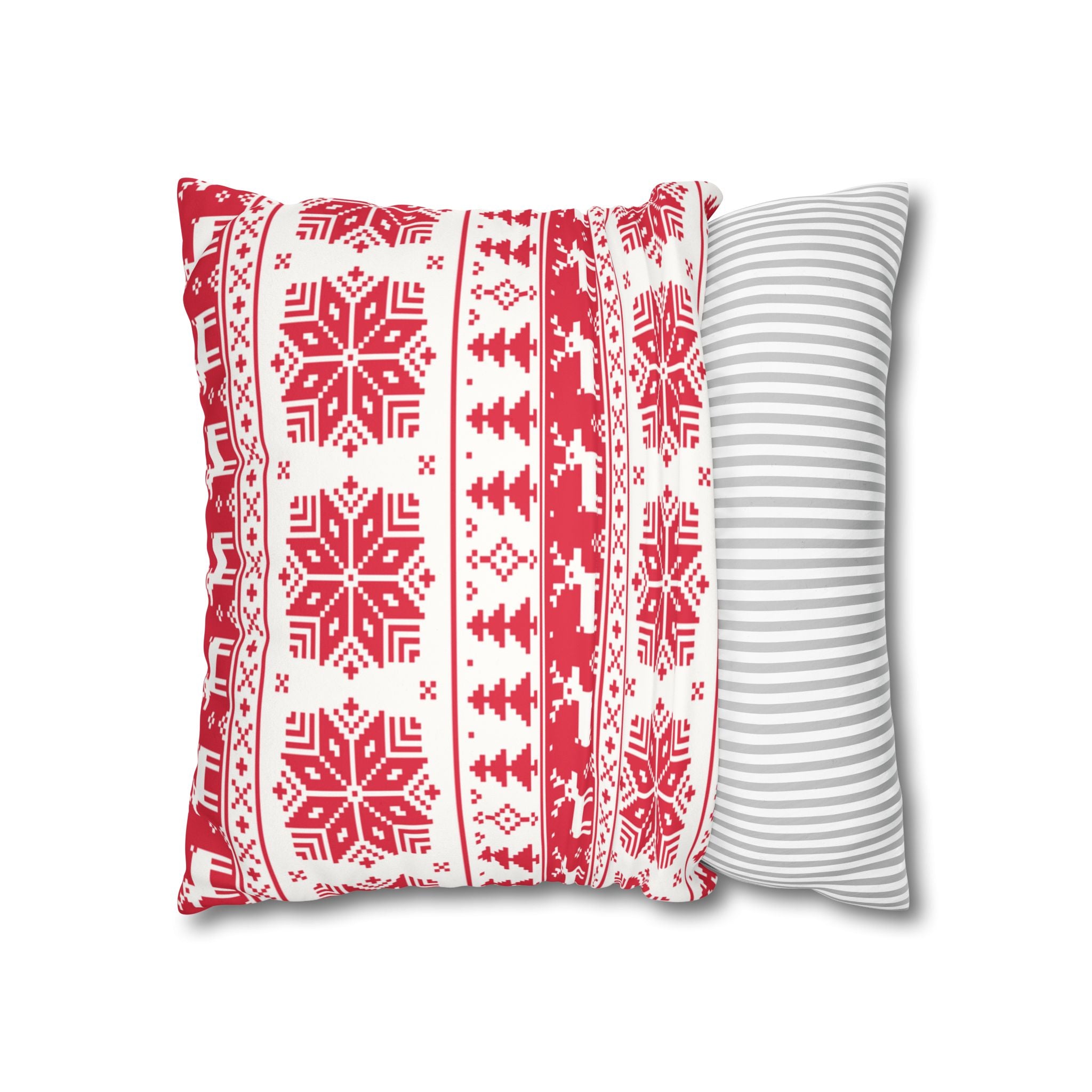 Christmas Faux Suede Square Pillow Case – Festive Decorative Cushion Cover