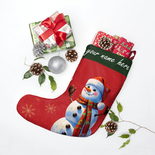 Personalized Christmas Stocking with Custom Name – Holiday Mantel Decoration